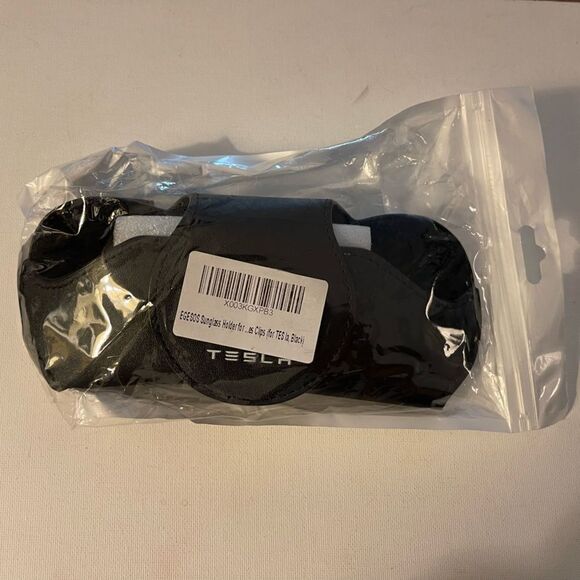 Tesla Logo Sunglass Holder for Car in Black Leather NWT - Picture 6 of 7